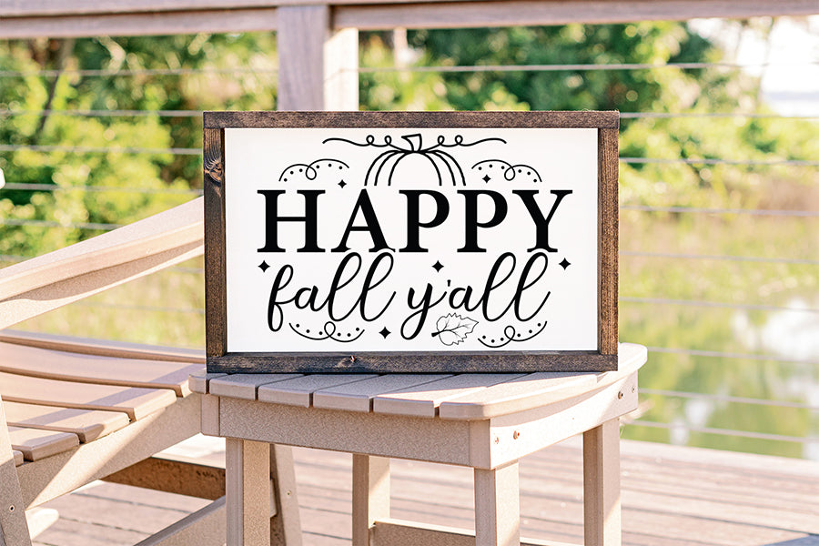 Fall Sign SVG - Happy Fall Y'all SVG