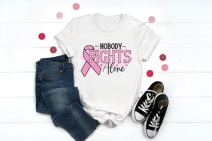 Nobody Fights Alone | Breast Cancer PNG