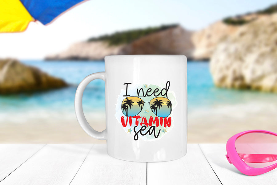 Beach Sublimation Design - I Need Vitamin Sea