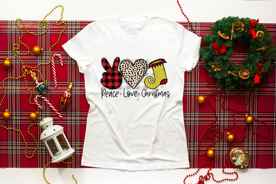 Peace Love Christmas Sublimation Design