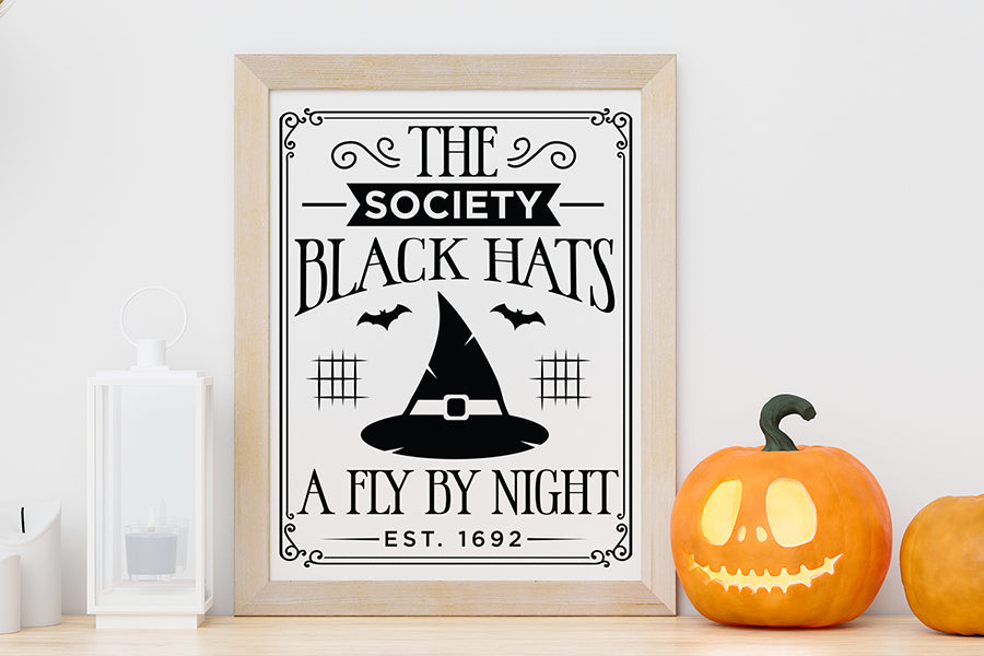 Halloween Sign SVG - The Society Black Hats SVG