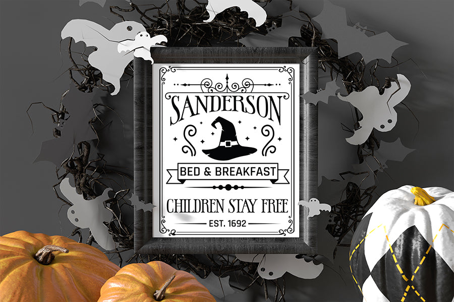 Halloween Sign SVG - Sanderson Bed & Breakfast SVG