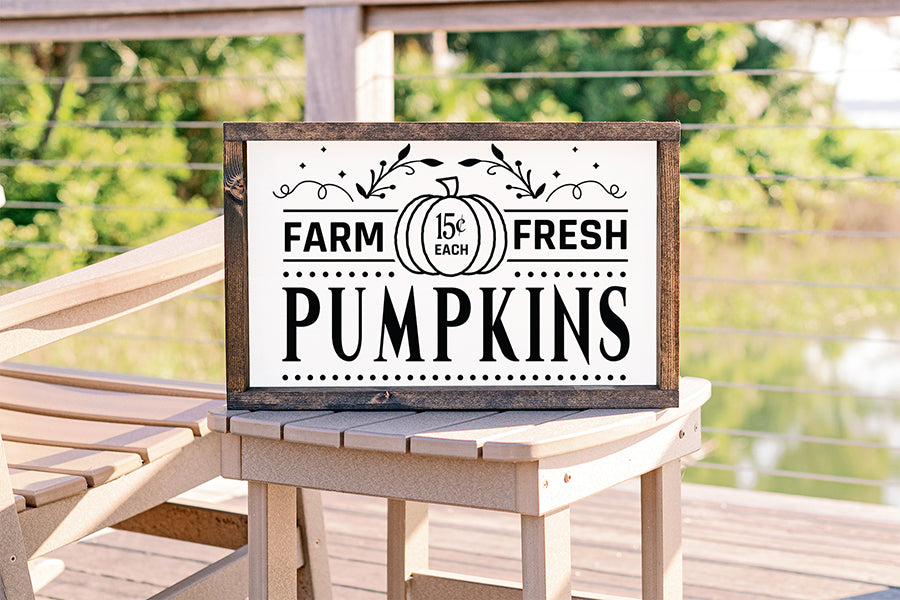 Farm Fresh Pumpkins Cut File, Fall Sign Sign SVG