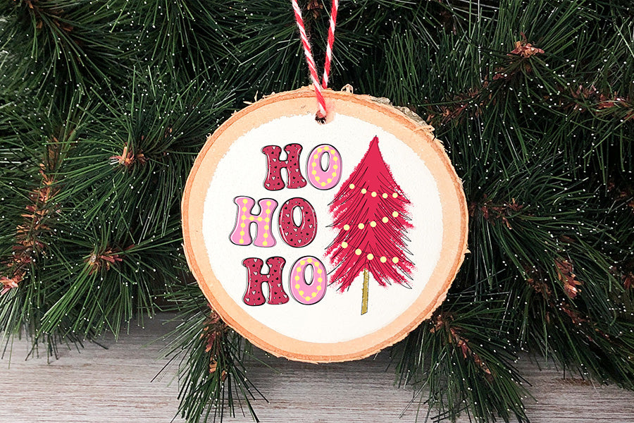 Ho Ho Ho, Pink Christmas Sublimation Design