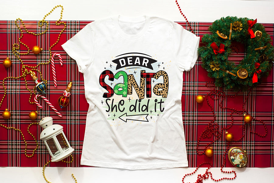 Funny Christmas PNG | Dear Santa She Did It