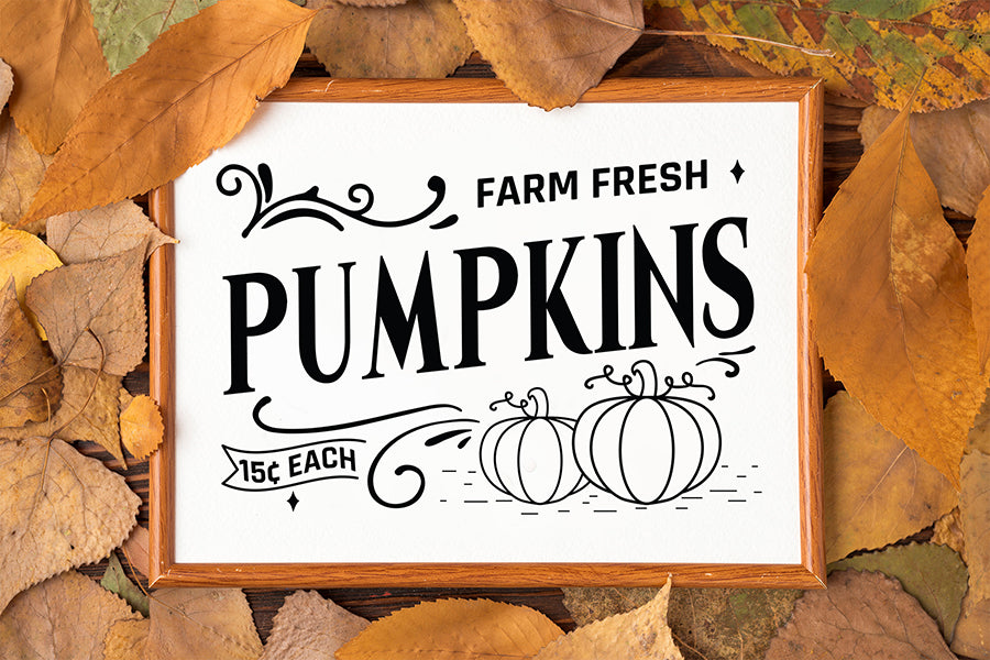 Fall Sign SVG, Farm Fresh Pumpkins SVG Cut File