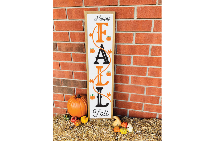 Fall Porch Sign SVG, Happy Fall Y'all SVG