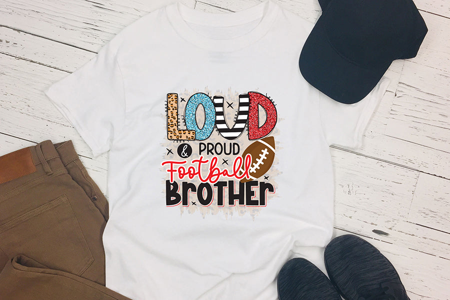 Loud & Proud Football Brother PNG Sublimation