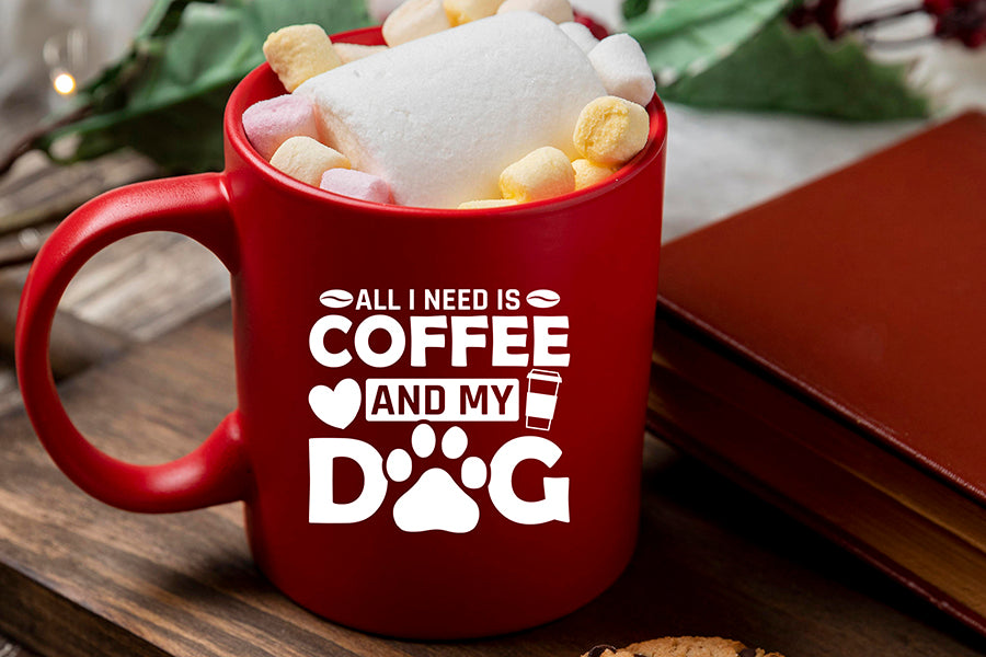 Free All I Need is Coffee and My Dog SVG