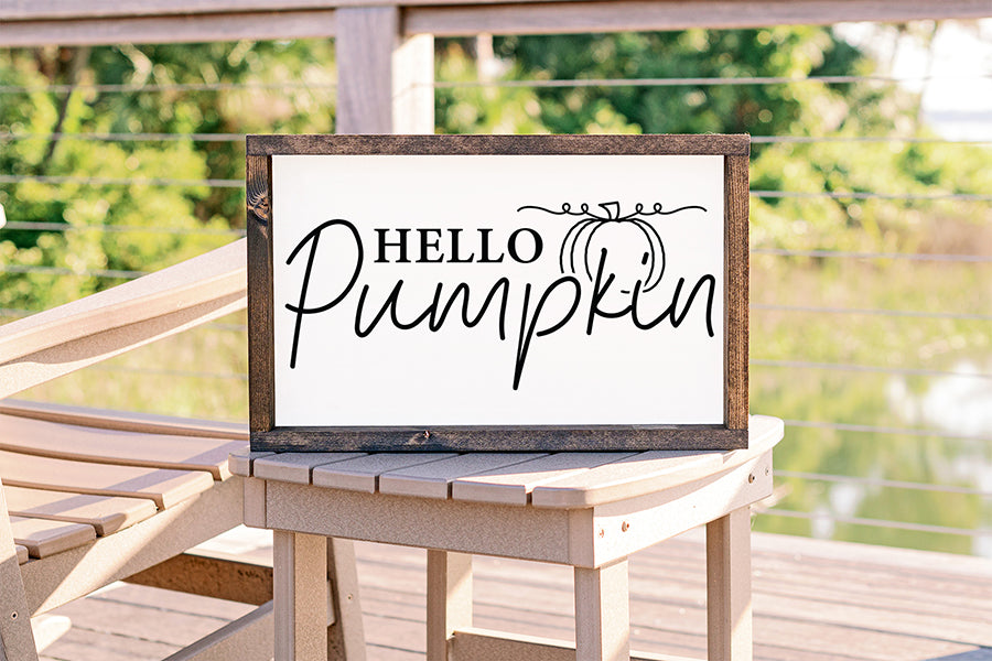 Hello Pumpkin SVG | Fall Sign SVG | Autumn SVG