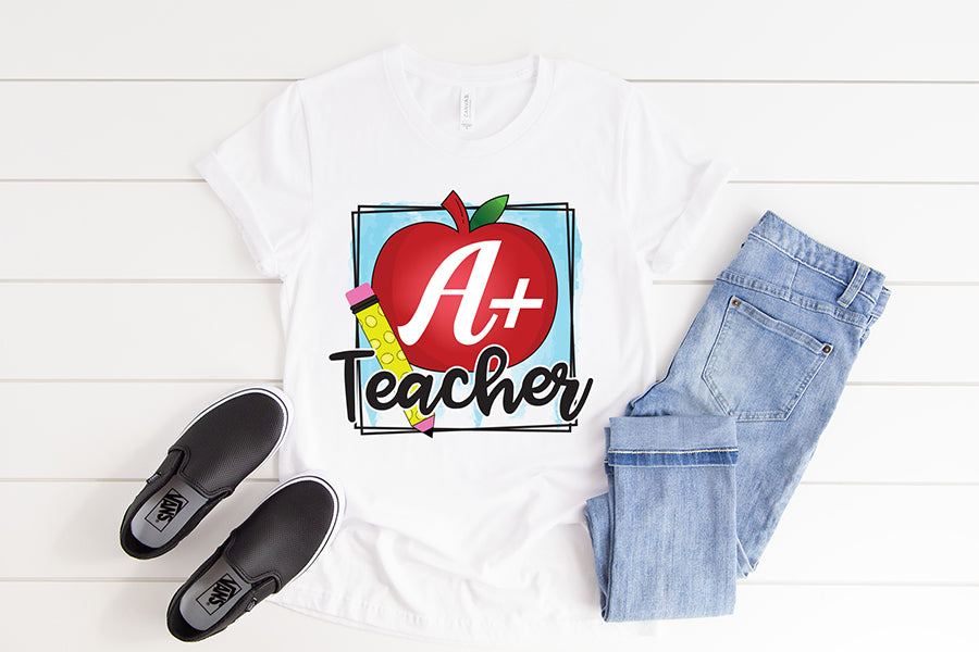 A+ Teacher PNG, Teacher Sublimation Design