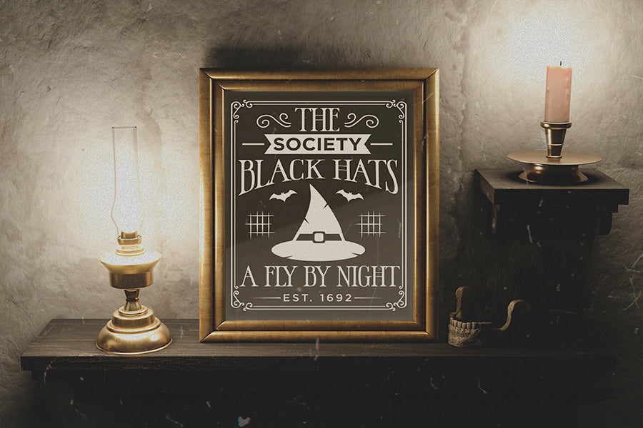 Halloween Sign SVG - The Society Black Hats SVG