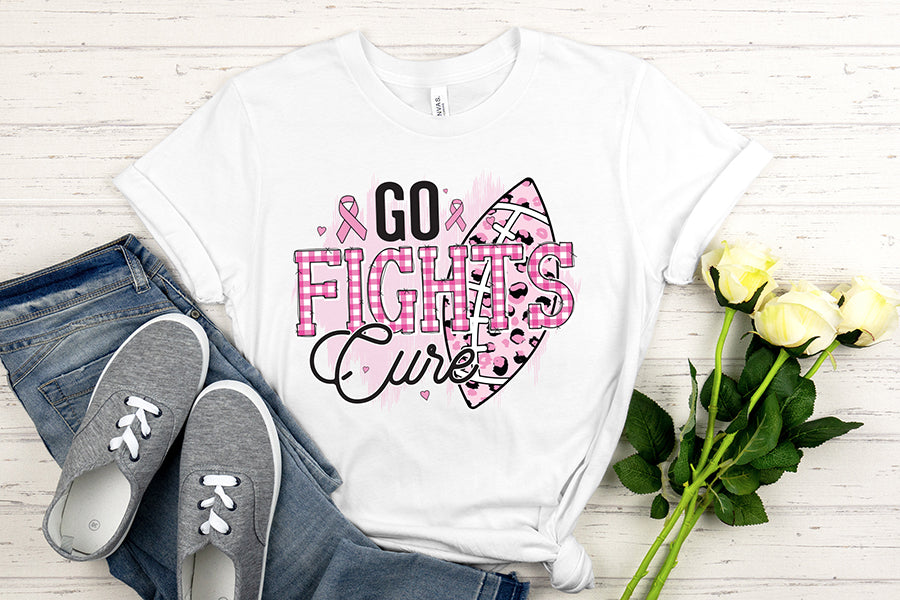 Go Fights Cure PNG | Breast Cancer Sublimation