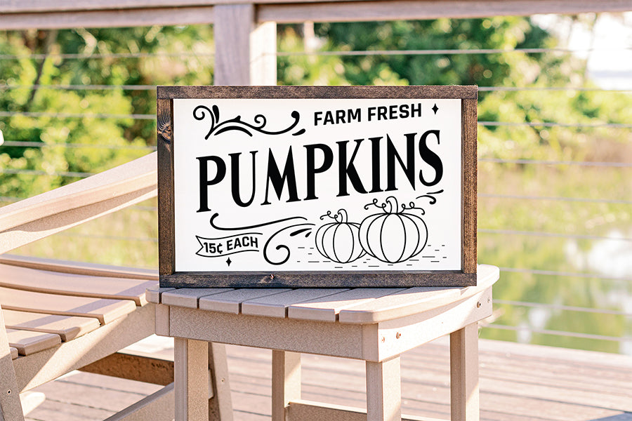 Fall Sign SVG, Farm Fresh Pumpkins SVG Cut File
