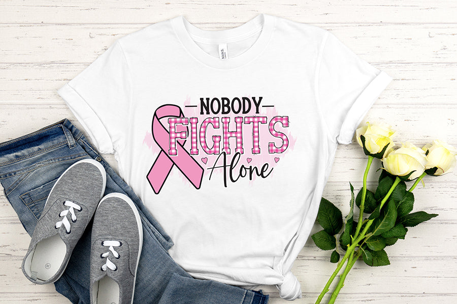Nobody Fights Alone | Breast Cancer PNG