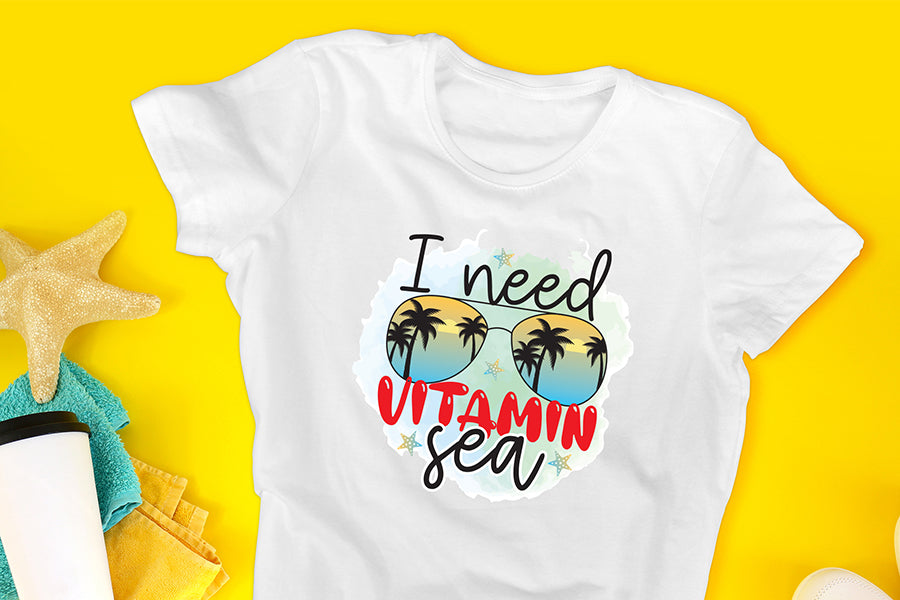 Beach Sublimation Design - I Need Vitamin Sea
