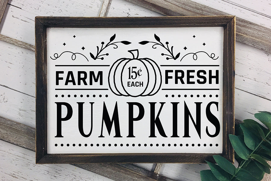 Farm Fresh Pumpkins Cut File, Fall Sign Sign SVG