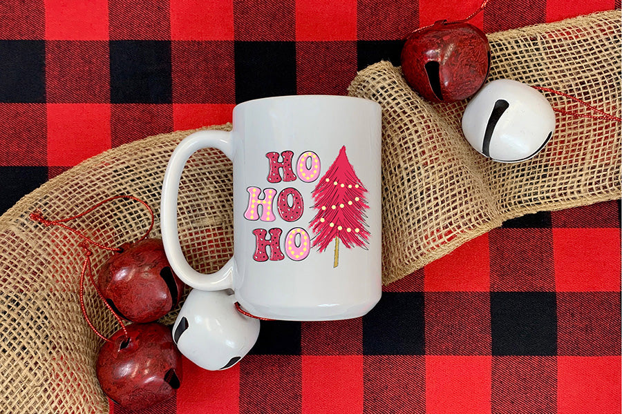 Ho Ho Ho, Pink Christmas Sublimation Design