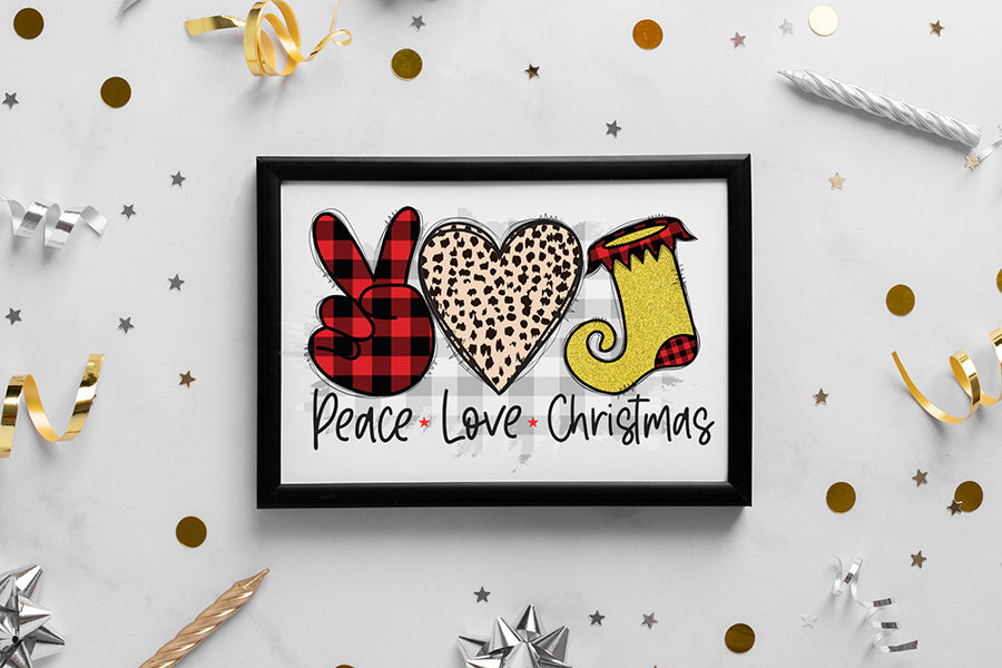 Peace Love Christmas Sublimation Design