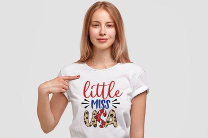 4th of July PNG Sublimation - Little Miss USA