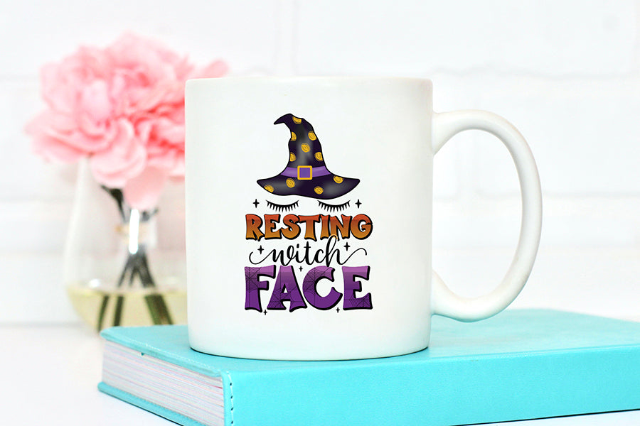 Halloween Witch Sublimation, Resting Witch Face