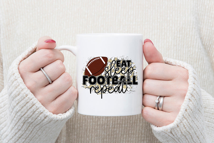 Eat Sleep Football Repeat - Football PNG Sublimation