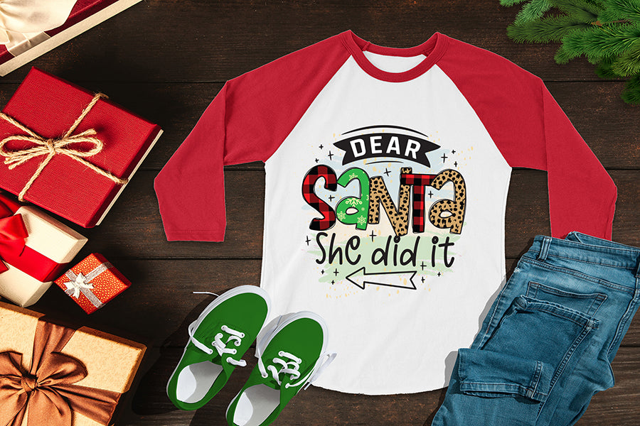 Funny Christmas PNG | Dear Santa She Did It