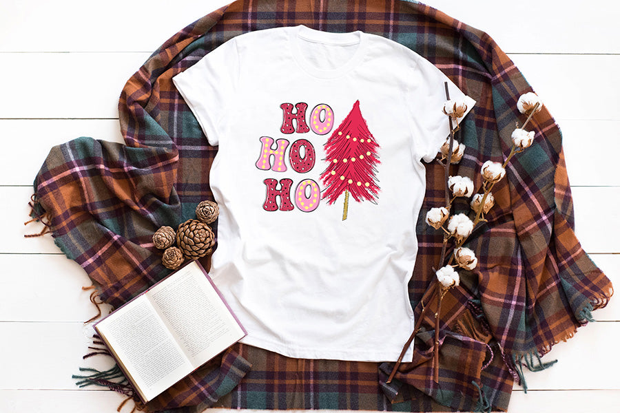 Ho Ho Ho, Pink Christmas Sublimation Design