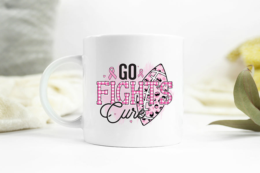 Go Fights Cure PNG | Breast Cancer Sublimation