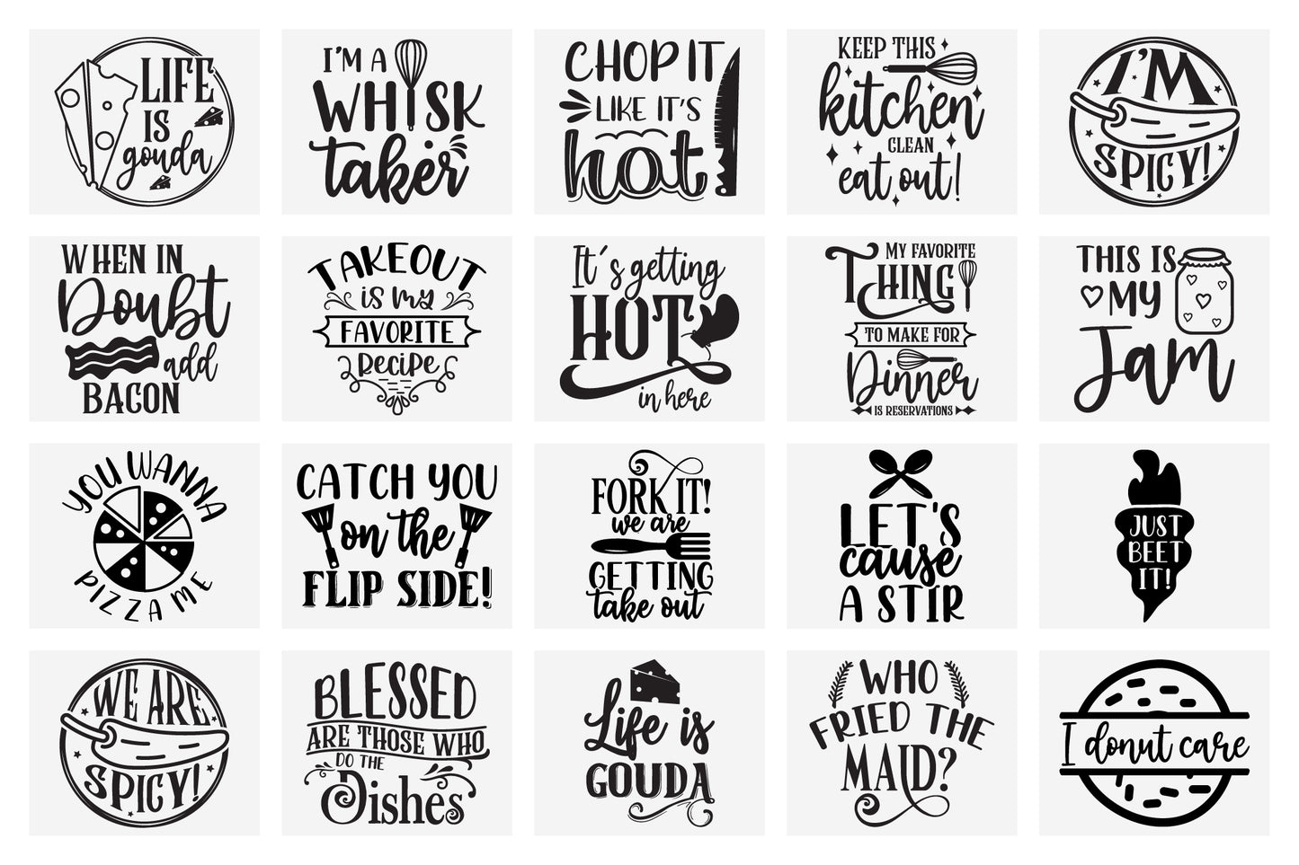 Funny Kitchen Quotes SVG Bundle