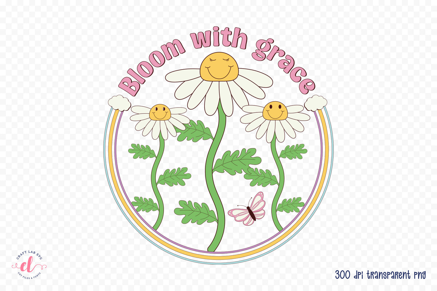 Retro Spring Sublimation Design | Bloom with Grace