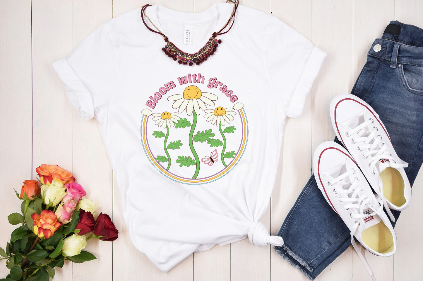 Retro Spring Sublimation Design | Bloom with Grace