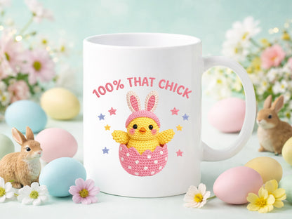 100% That Chick, Faux Yarn Easter Sublimation