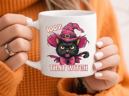 100% That Witch - Pink Halloween Sublimation Png