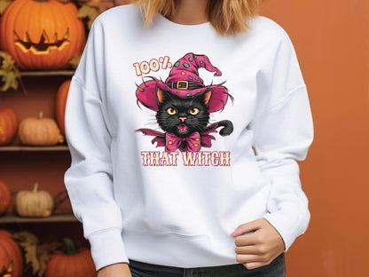 100% That Witch - Pink Halloween Sublimation Png