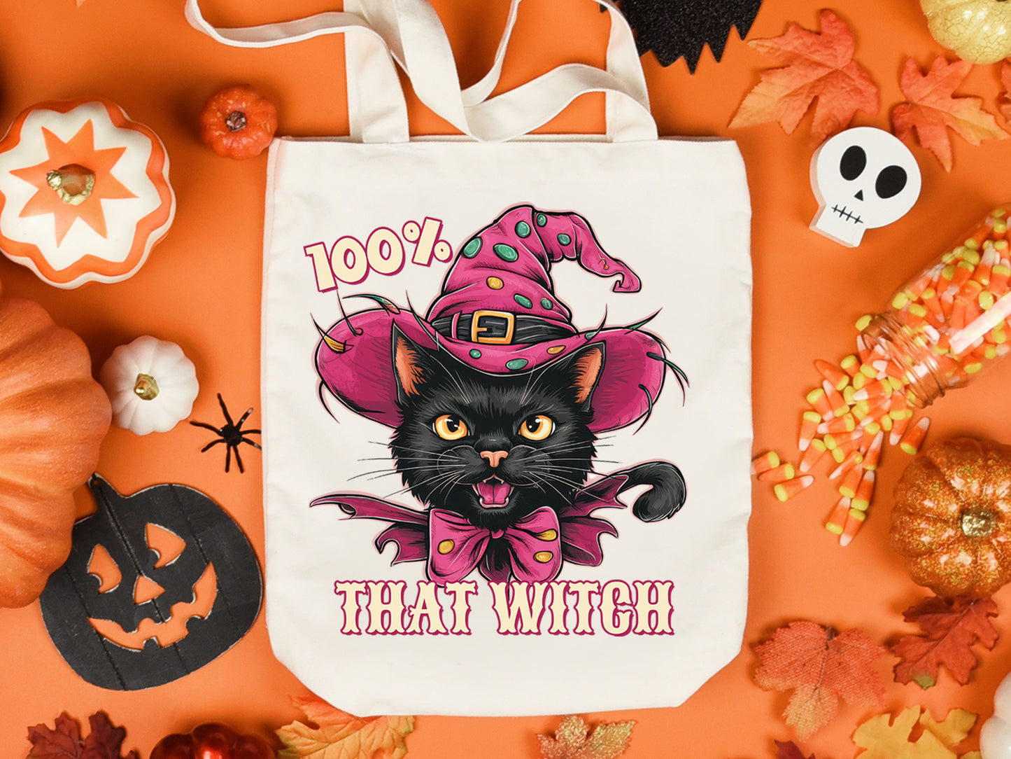 100% That Witch - Pink Halloween Sublimation Png