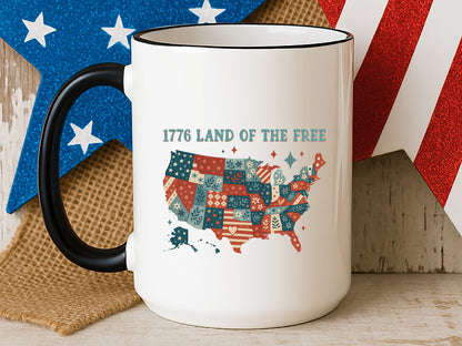 1776 Land of the Free, 4th of July Map Sublimation