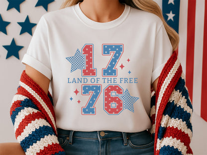 1776 Land of the Free, 4th of July Star SVG