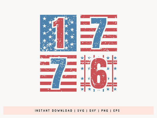 1776, 4th of July SVG Free