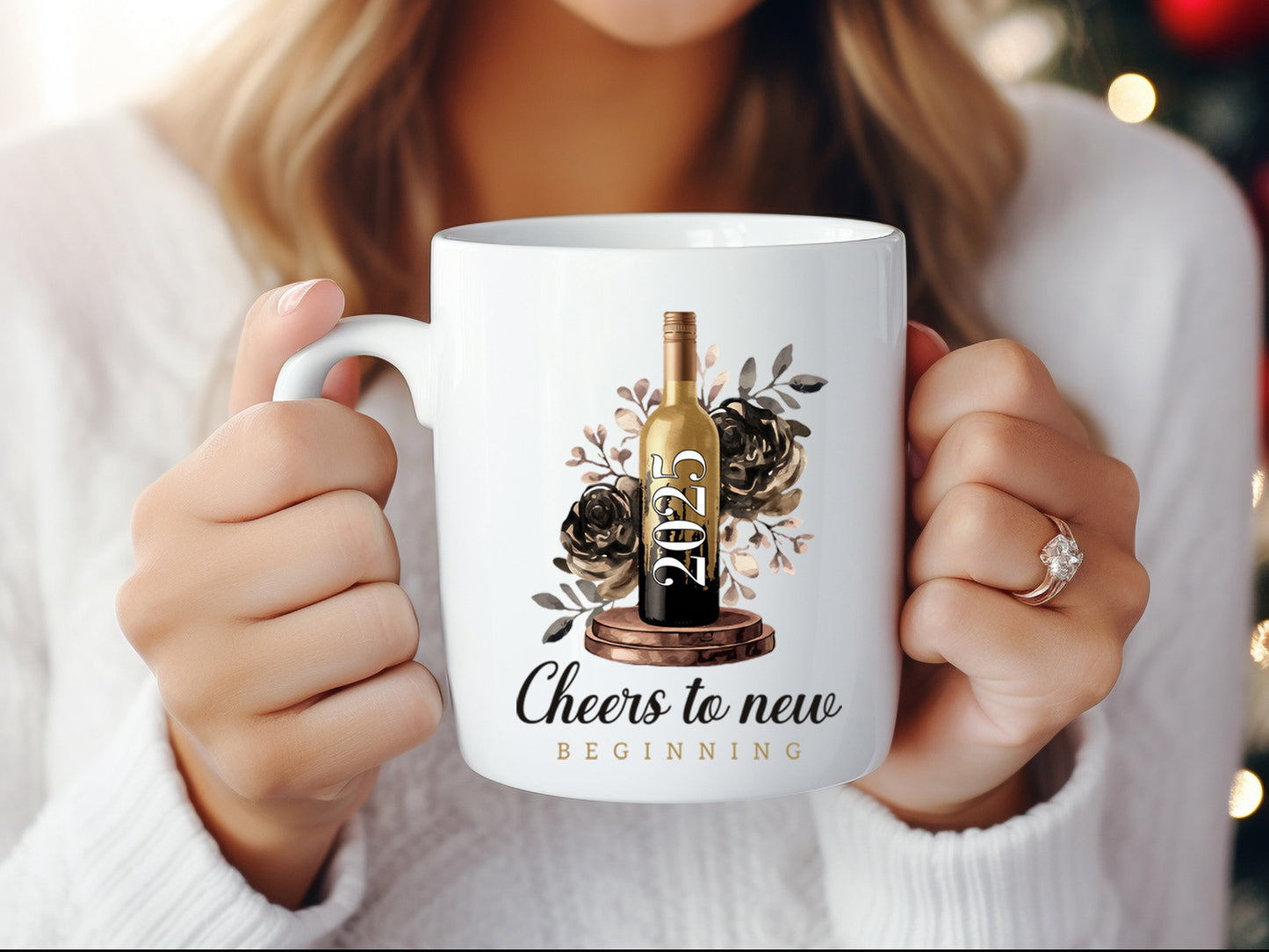 2025 Cheers to New Beginnings - New Year Sublimation PNG