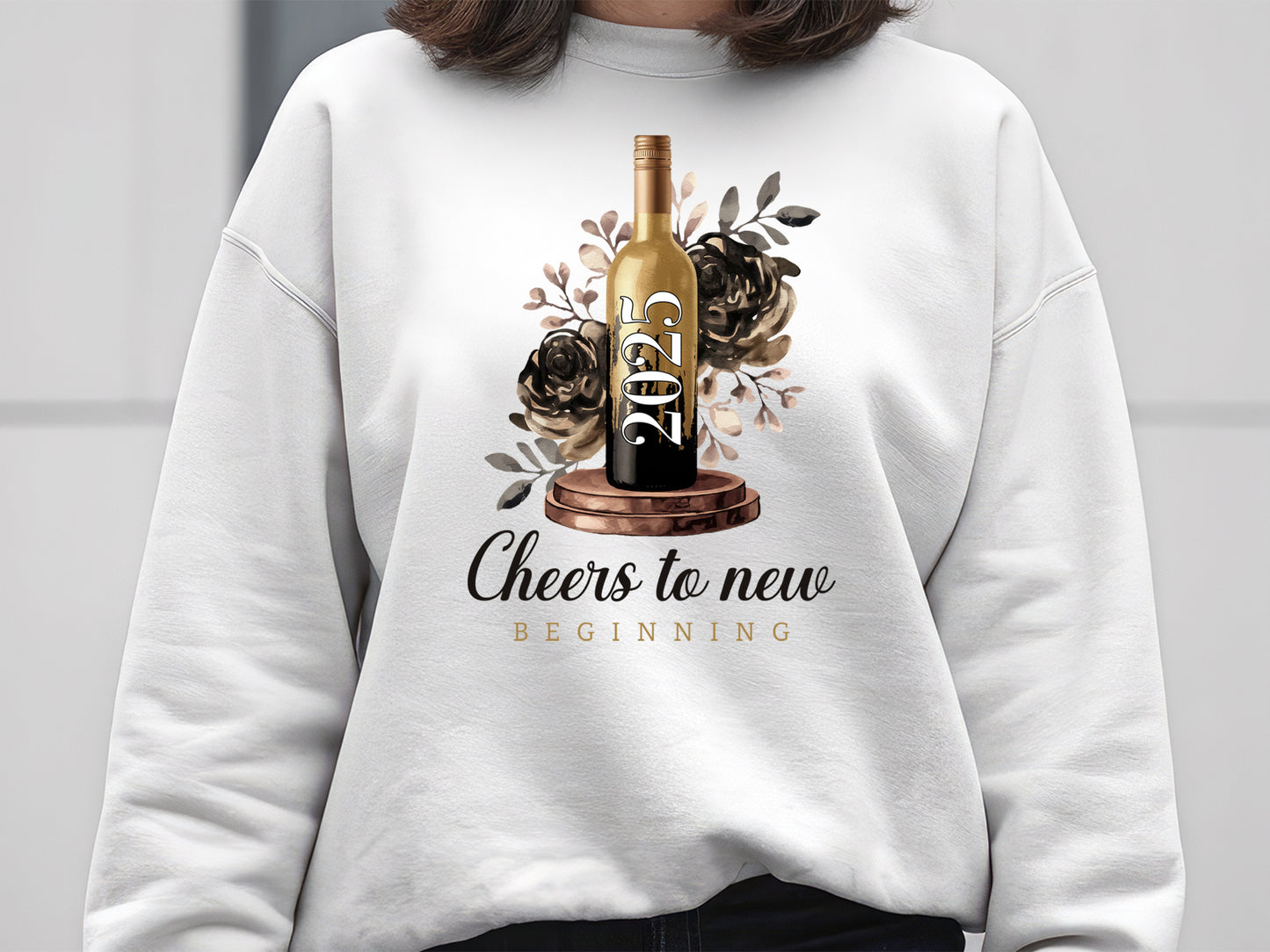 2025 Cheers to New Beginnings - New Year Sublimation PNG