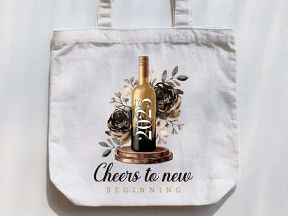 2025 Cheers to New Beginnings - New Year Sublimation PNG