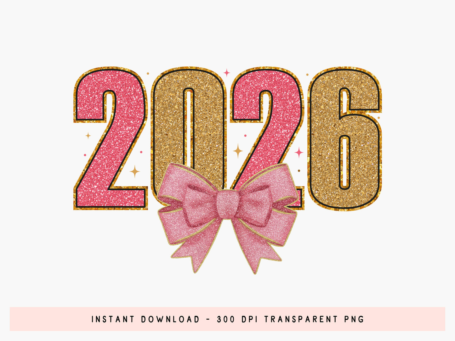 2026 Coquette New Year Sublimation Design