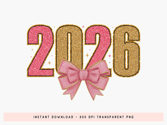 2026 Coquette New Year Sublimation Design