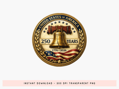 250 Years United States of America PNG