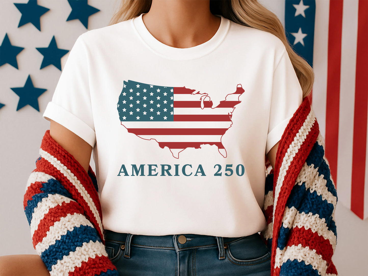 250 Years of America Map SVG Design