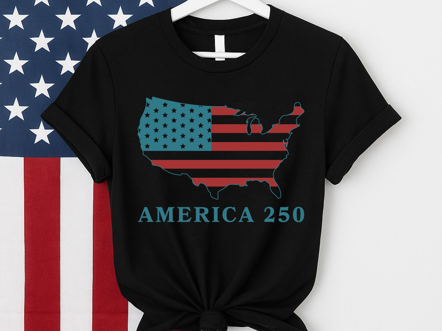 250 Years of America Map SVG Design