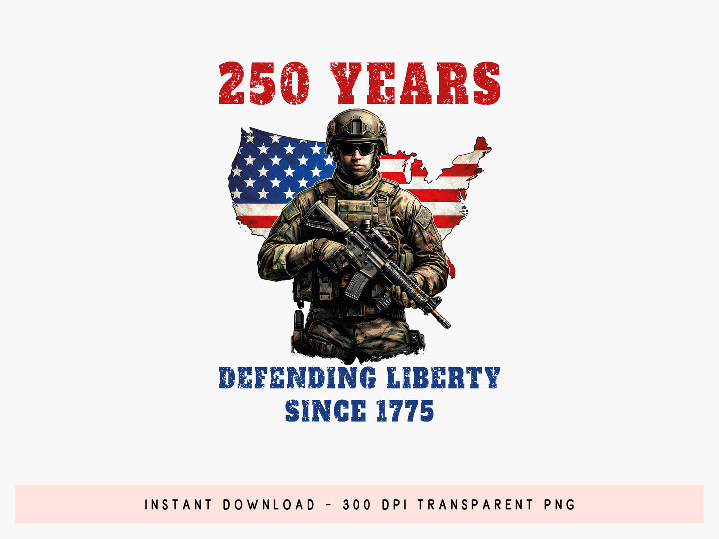 250 Years of America Sublimation Design PNG
