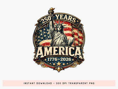 250 Years of America Sublimation Transfer