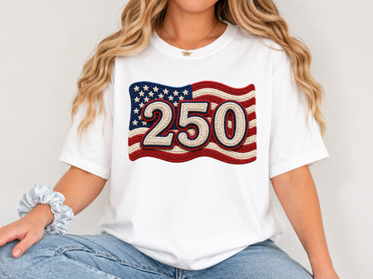 250th Anniversary USA Flag Faux Yarn PNG